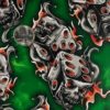 DIP KIT -  GREEN/ORANGE FLAMING DICE SKULLS - Image 2