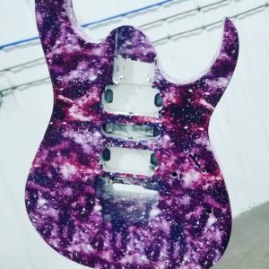 guitar hydro dipped with a Galaxy themed film.